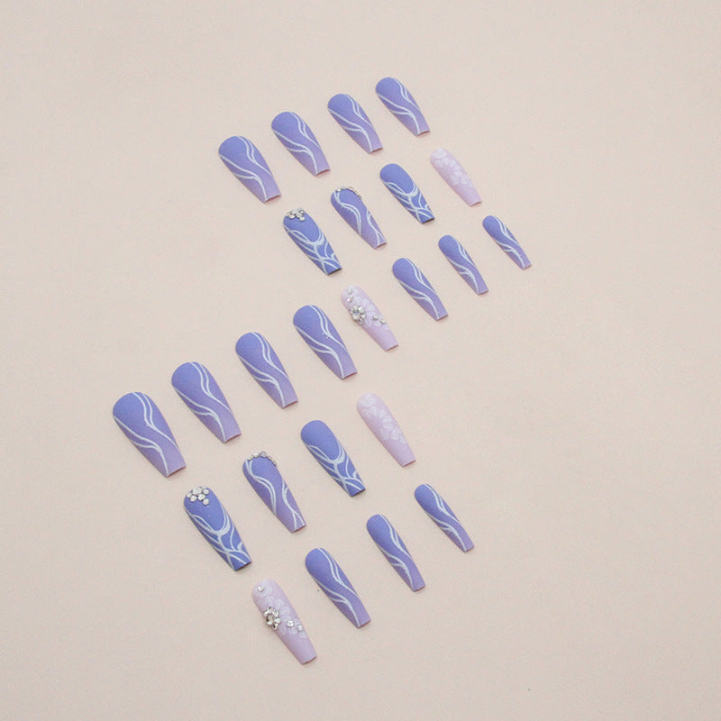 Wholesale Taro Violet Diamond Moire Nail Stickers